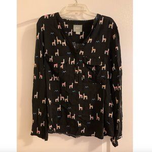 Anthropologie Maeve Llama Top, Size 10